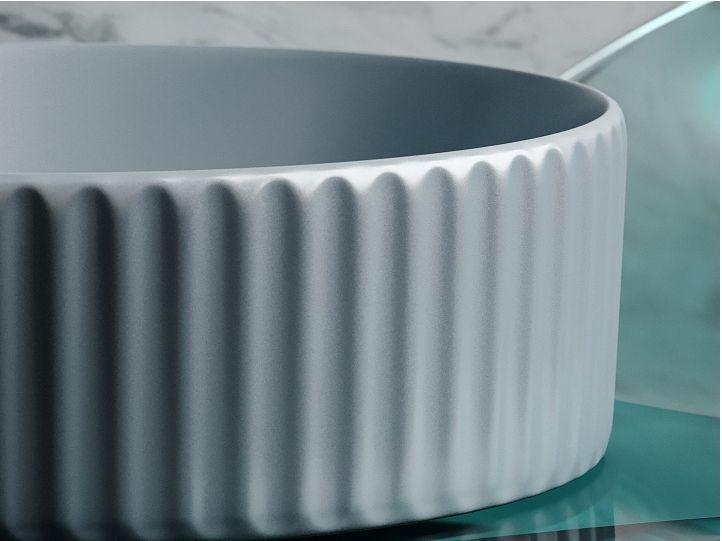 Умывальник CERAMICANOVA Element чаша накладная круглая 360 мм (цвет Серо-Голубой Матовый) CN6057MHL