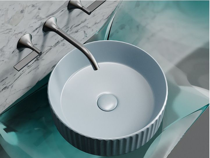 Умывальник CERAMICANOVA Element чаша накладная круглая 360 мм (цвет Серо-Голубой Матовый) CN6057MHL Умывальник CERAMICANOVA Element чаша накладная круглая 360 мм (цвет Серо-Голубой Матовый) CN6057MHL