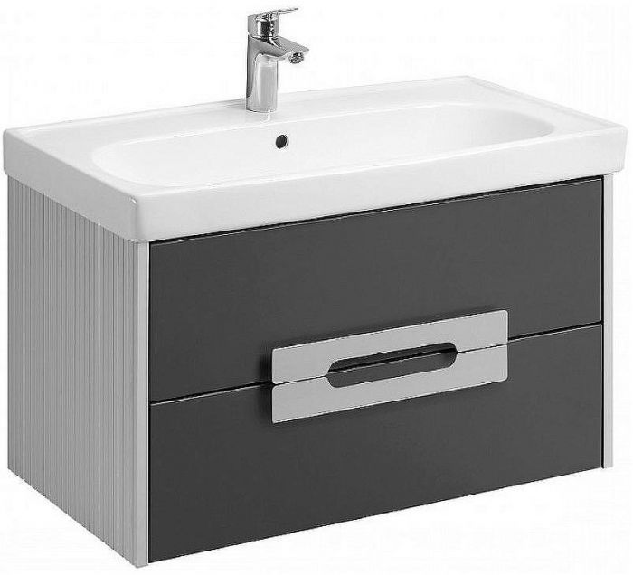 Тумба под раковину Aquaton Ар-Деко 85 1A280401DD8D0 подвесная Серый кобальт