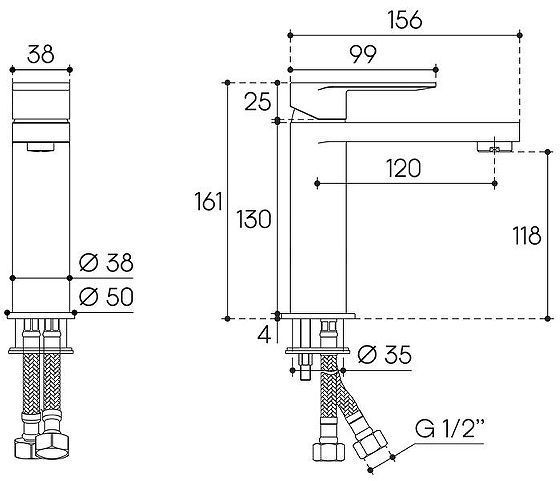 Смеситель для раковины Aqueduto Geomerico M GEO0200 цвет Хром Смеситель для раковины Aqueduto Geomerico M GEO0200 цвет Хром