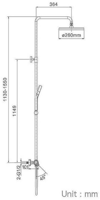 Душевая система Gappo G2495-71 с термостатом Хром