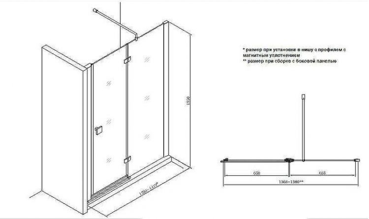Душевая дверь Roca Metropolis 140 MP3414012M профиль Хром стекло прозрачное