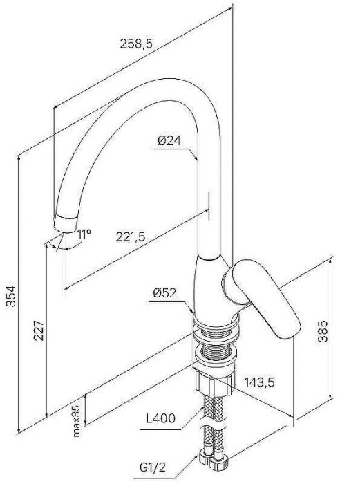 Смеситель для кухни Milardo Rora RORSB0JM05 Хром