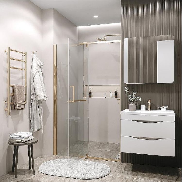 Душевая дверь Grossman Pragma 110 100.K33.03.110.32.00 профиль Золото сатин стекло прозрачное