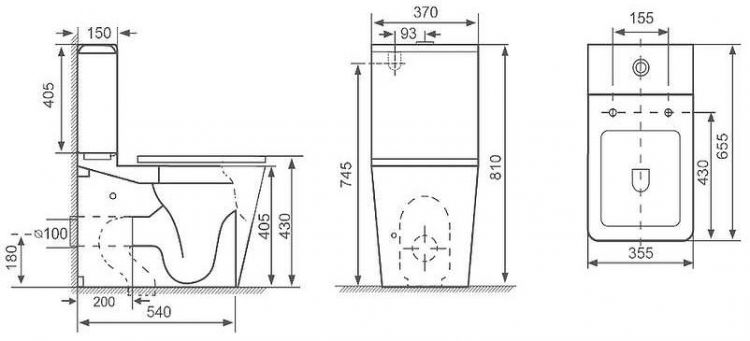 Унитаз компакт Royce Queen RCT-130108WH с бачком и сиденьем Микролифт