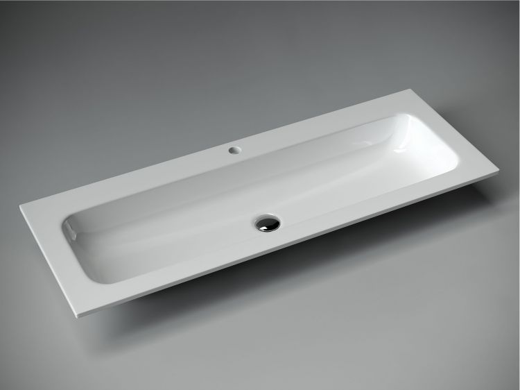 Раковина накладная SANCOS Grace прямоугольная, c одним отверстием под смеситель 1210x457x137 мм, цвет белый, CN7017