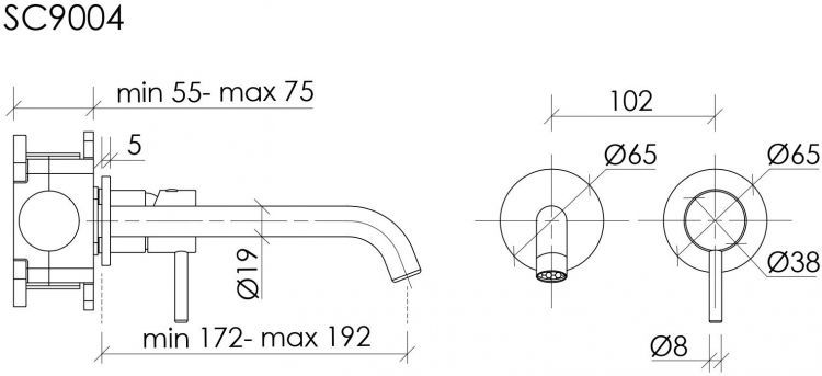 Смеситель для раковины SANCOS Etna с внутренней частью, вороненая сталь, SC9004GG Смеситель для раковины SANCOS Etna с внутренней частью, вороненая сталь, SC9004GG