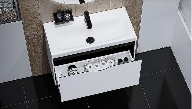 Тумба под раковину Velvex Rigli 80 tpRIG.80.1Y-21.631.231 подвесная Белая Графит