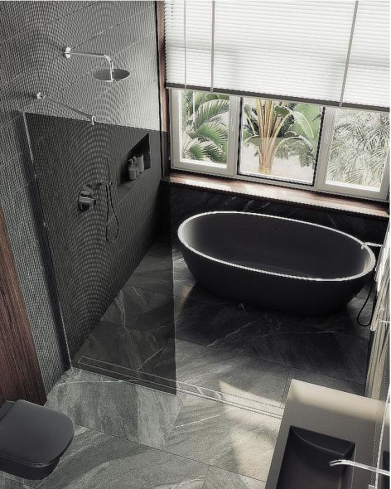 Душевая перегородка Maybah Glass MGD-681-5ш 1090x1950 в широком профиле Хром матовый стекло графитовое