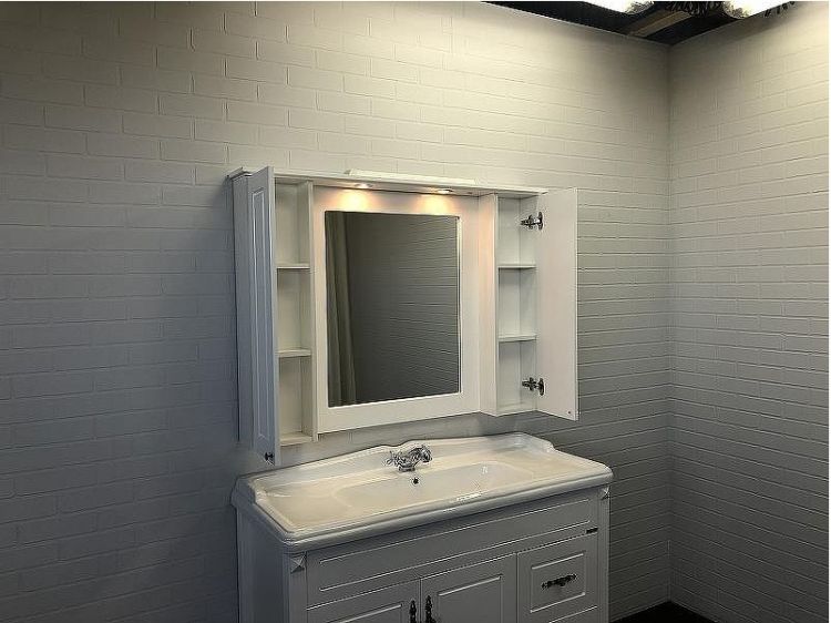 Зеркальный шкаф Comforty Палермо 120 00004142365 Белый глянец