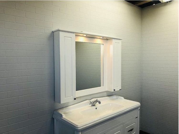 Зеркальный шкаф Comforty Палермо 120 00004142365 Белый глянец