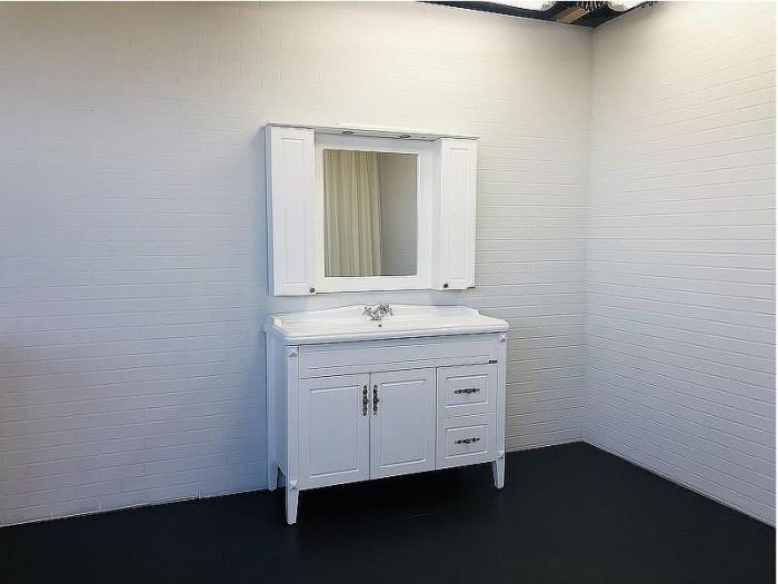 Зеркальный шкаф Comforty Палермо 120 00004142365 Белый глянец