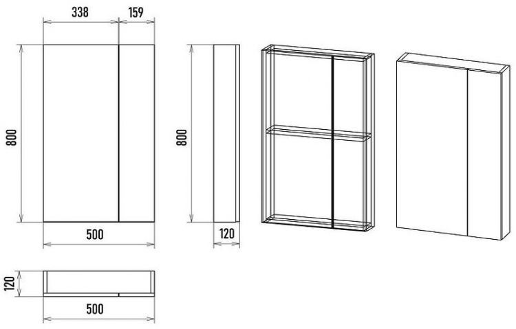 Зеркальный шкаф Misty Балтика 50 Э-Бал04050-011 Белый