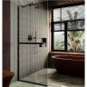 Душевая перегородка Maybah Glass MGD-733-6у 890x1950 в узком профиле Черный стекло бронзовое
