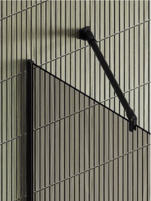 Душевая перегородка Maybah Glass MGD-733-6у 890x1950 в узком профиле Черный стекло бронзовое