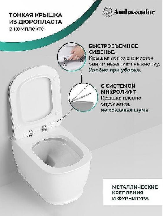 Унитаз Ambassador Royal 263K19002RS подвесной с сиденьем Микролифт