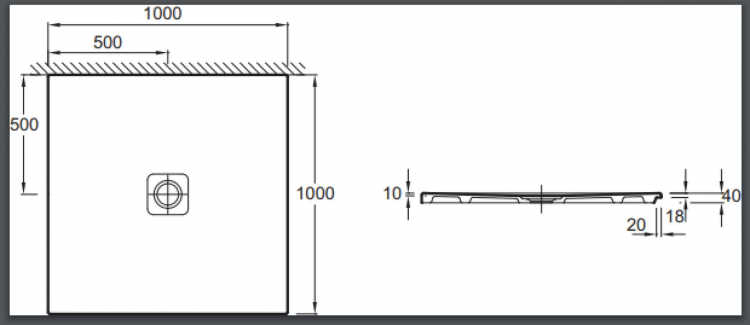 Душевой поддон Jacob Delafon Replay 100x100 N141K-00