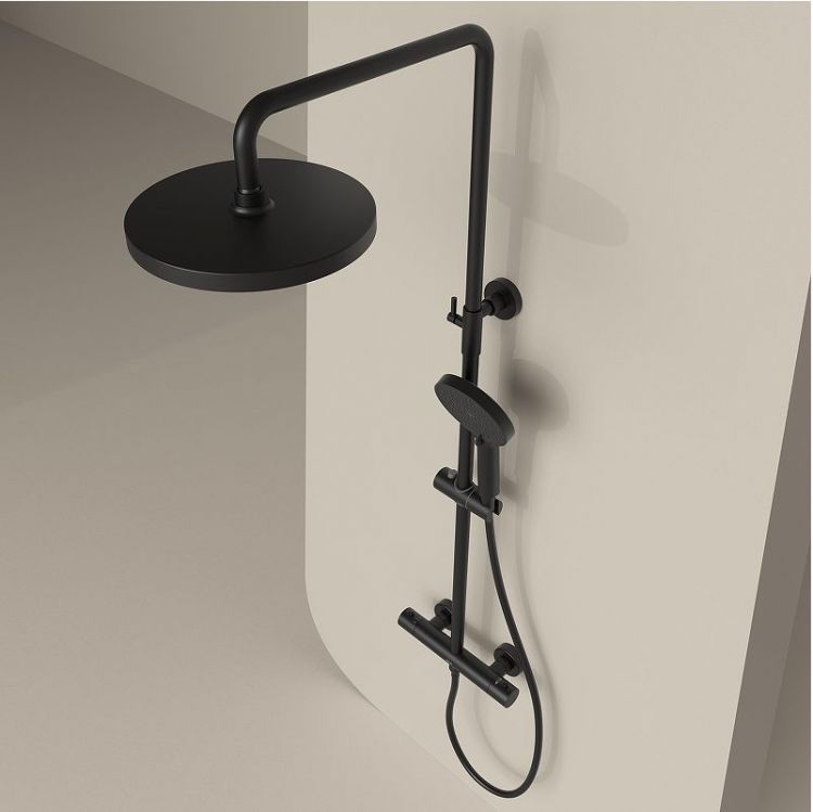 Душевая система Sancos Teo SC11001MB с термостатом цвет Черный матовый