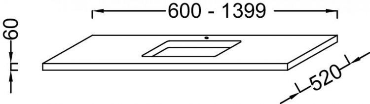 Столешница для раковины 60 см Jacob Delafon Parallel EB53-0600-E10, квебекский дуб Столешница для раковины 60 см Jacob Delafon Parallel EB53-0600-E10, квебекский дуб