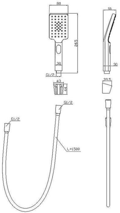 Душевой гарнитур BelBagno Luce LUC-DFS-CRM Хром