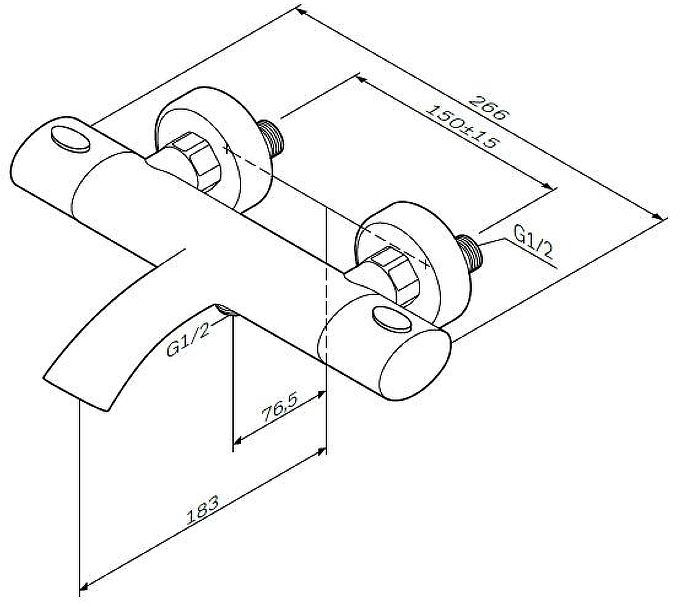 Смеситель для ванны AM.PM Sense F7550064 с термостатом Хром