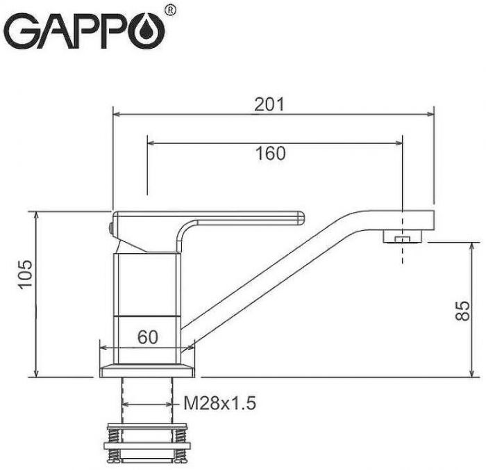 Смеситель для кухни Gappo G17-8 G4517-8 Белый