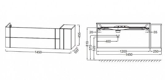 Тумба под раковину 145 см Jacob Delafon Nouvelle Vague EB3038-E73 фактурный дуб