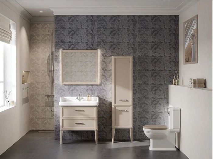 Шкаф пенал Kerama Marazzi Pompei 43 PO.M.150\CAM цвет Камео бежевый глянцевый