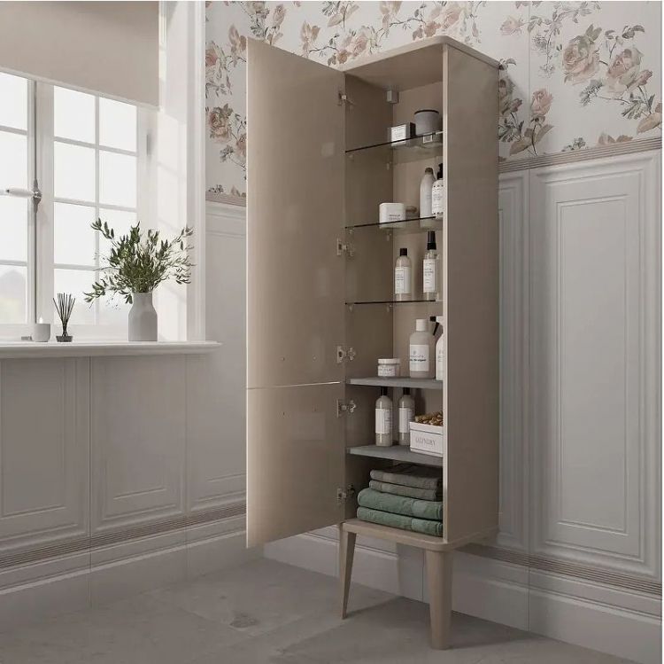 Шкаф пенал Kerama Marazzi Pompei 43 PO.M.150\CAM цвет Камео бежевый глянцевый