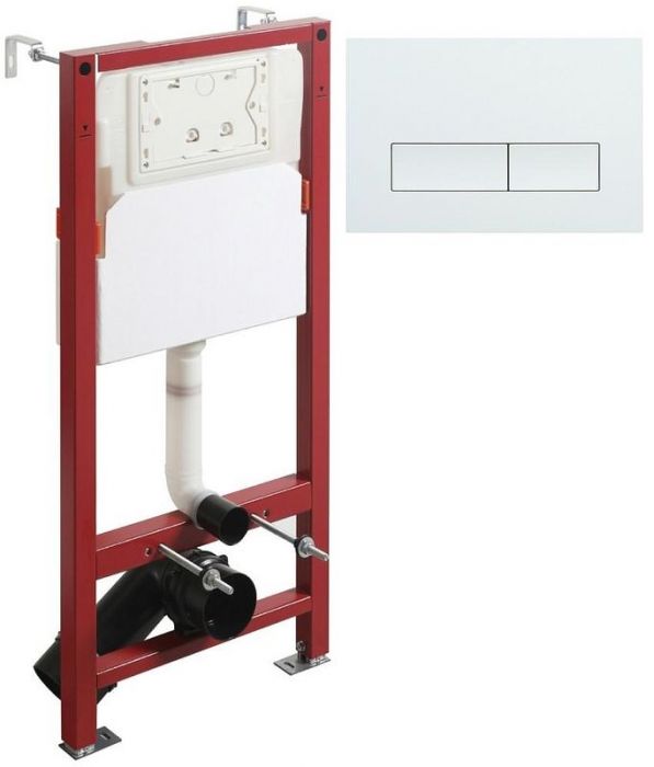 Комплект унитаза с инсталляцией Orange CI01-100W+APB288 с сиденьем Микролифт и Белой глянцевой клавишей смыва