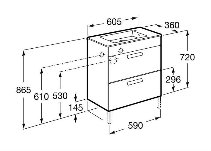 Тумба под раковину Roca Debba ZRU9302708 белая