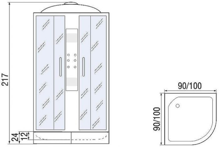 Душевая кабина River Temza 90x90 ТН 10000001290 с поддоном
