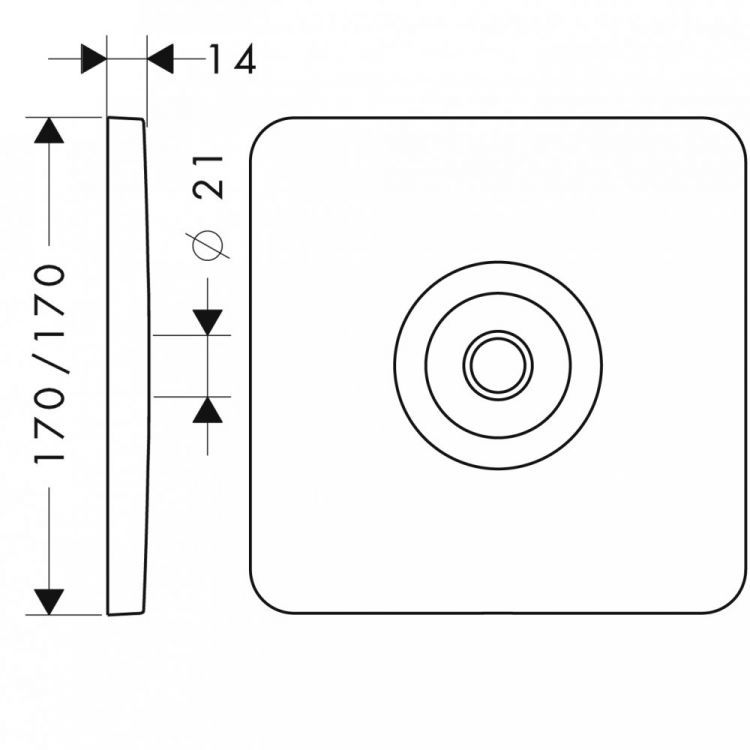 Настенная панель для верхнего душа AXOR Citterio M хром 34612000