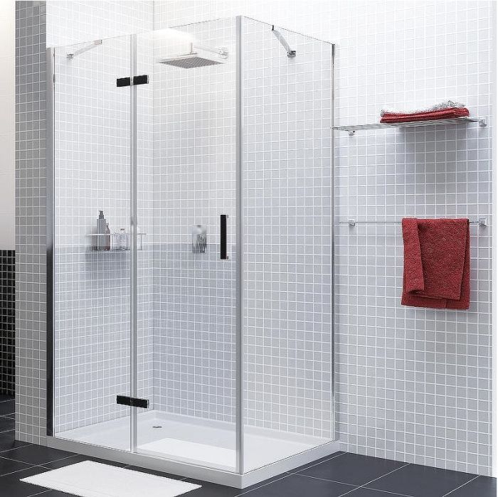 Душевой уголок WasserKRAFT Aller 120х80 L 10H06LBLACK профиль Хром стекло прозрачное