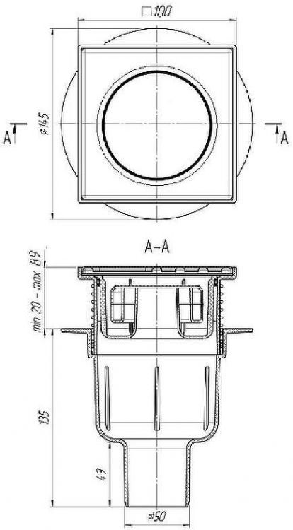 Душевой трап Bronze de Luxe Цветок 21975-57 с решеткой Бронза