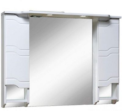 Зеркало со шкафом Runo Стиль 105 00000001119 с подсветкой Белое