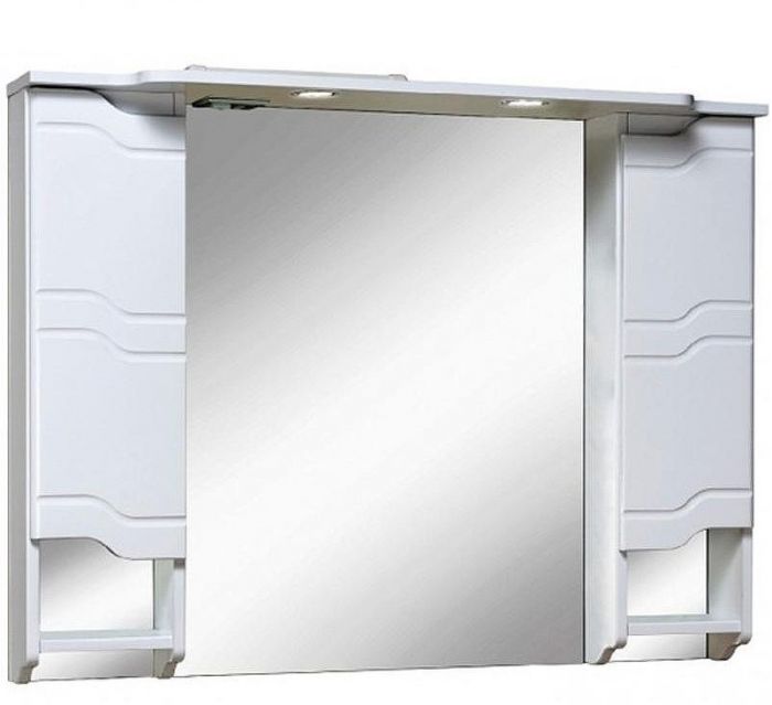 Зеркало со шкафом Runo Стиль 105 00000001119 с подсветкой Белое