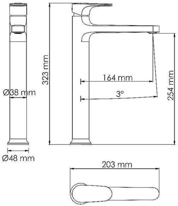 Смеситель для раковины WasserKRAFT Spree 1403H Никель