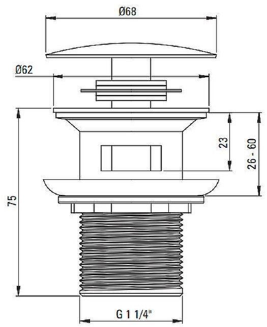Донный клапан Deante NHC_010B click-clack Хром