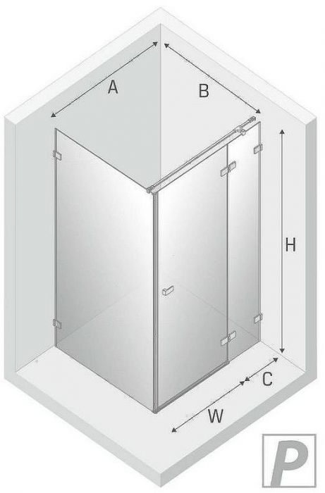 Душевой уголок New Trendy Avexa Black 100x70 R EXK-1585 профиль Черный стекло прозрачное