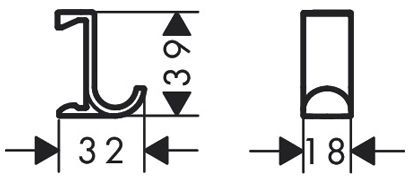 Hansgrohe WallStoris Крючок широкий, цвет: белый матовый