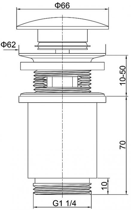 Донный клапан Timo 8011/19 click-clack цвет Розовое золото