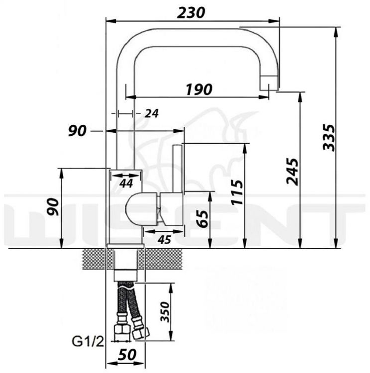 Смеситель для кухни Wisent W4998-4 цвет Сатин
