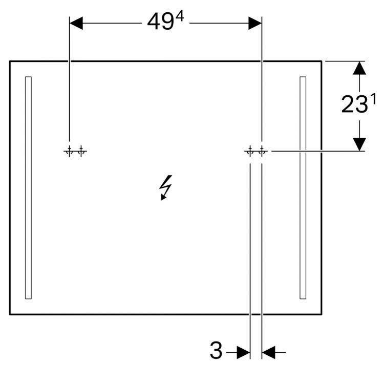 Зеркало Geberit Option с подсветкой 80x65x3.6 [500.588.00.1]