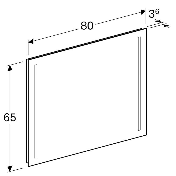 Зеркало Geberit Option с подсветкой 80x65x3.6 [500.588.00.1]