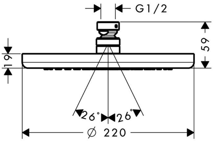 Hansgrohe Croma 220 Верхний душ 22см, цвет: хром