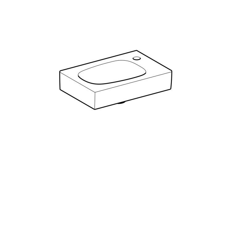 Раковина Geberit Citterio 45х30, с отв. под смеситель справа, без перелива [500.541.01.1]