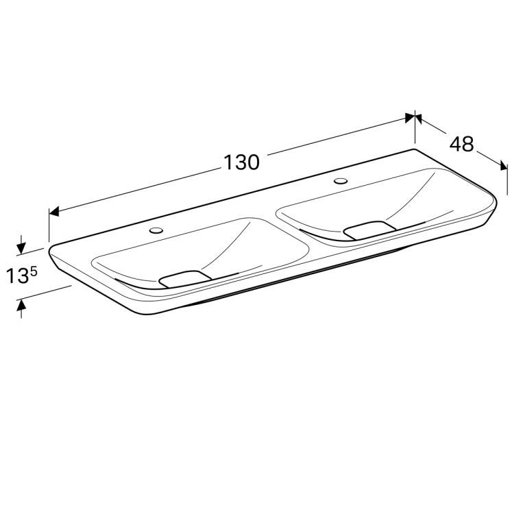 Раковина Geberit myDay двойная 130x48 [135430600]