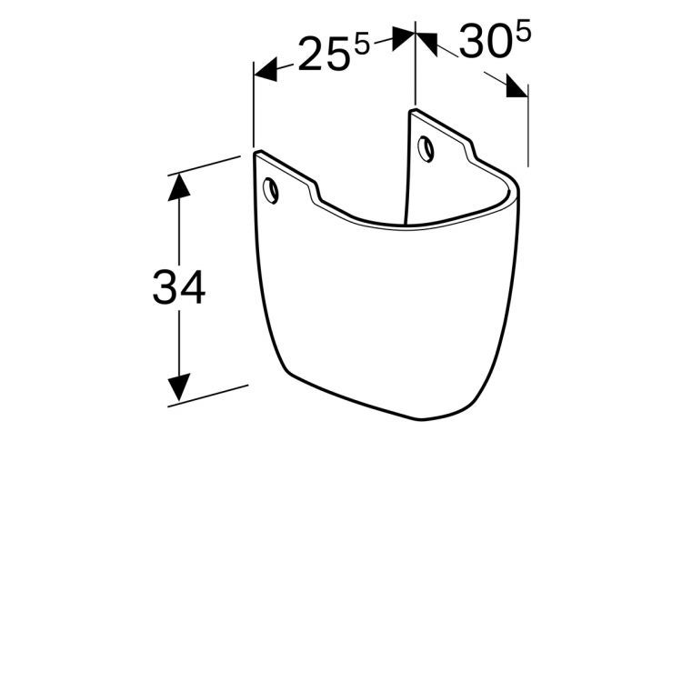 Полупьедестал для раковины Geberit Renova Nr.1, 290520000