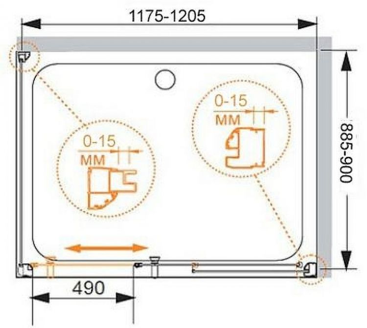 Душевой уголок Cezares GIUBILEO-AH-1-120/90-SCORREVOLE-C-Br стекло прозрачное профиль Бронза